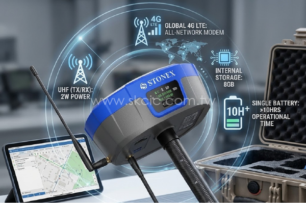 STONEX S880 衛星定位儀 全能通訊與長效續航